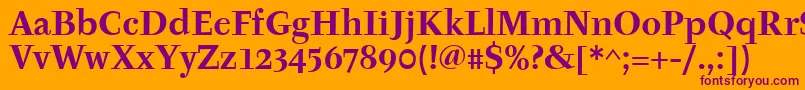 フォントTyfaitcTtРџРѕР»СѓР¶РёСЂРЅС‹Р№ – オレンジの背景に紫のフォント