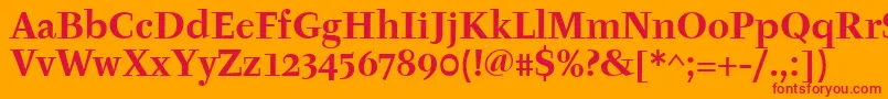 Czcionka TyfaitcTtРџРѕР»СѓР¶РёСЂРЅС‹Р№ – czerwone czcionki na pomarańczowym tle