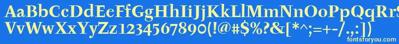 TyfaitcTtРџРѕР»СѓР¶РёСЂРЅС‹Р№ Font – Yellow Fonts on Blue Background