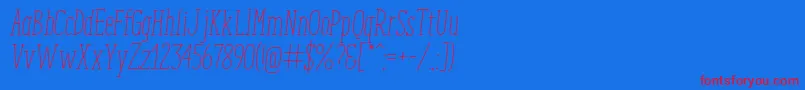 フォントEnyoSlabLightItalic – 赤い文字の青い背景