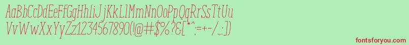 Шрифт EnyoSlabLightItalic – красные шрифты на зелёном фоне