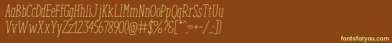 フォントEnyoSlabLightItalic – 黄色のフォント、茶色の背景
