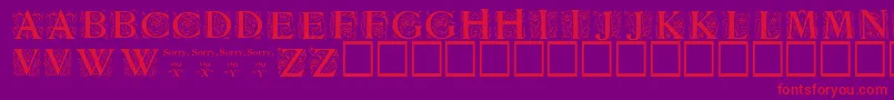 フォントZallman – 紫の背景に赤い文字