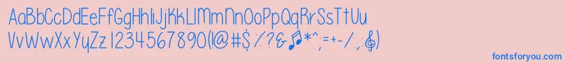 PleaseWriteMeASong Font – Blue Fonts on Pink Background