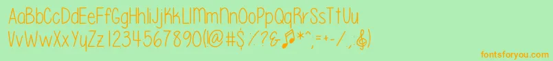 PleaseWriteMeASong Font – Orange Fonts on Green Background
