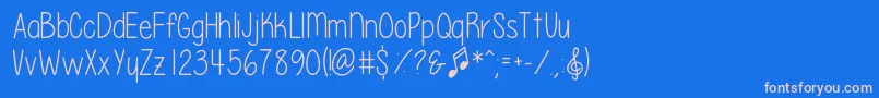 Police PleaseWriteMeASong – polices roses sur fond bleu