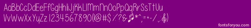 PleaseWriteMeASong Font – Pink Fonts on Purple Background