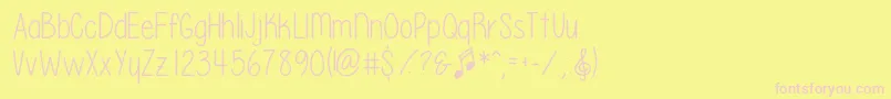 PleaseWriteMeASong Font – Pink Fonts on Yellow Background
