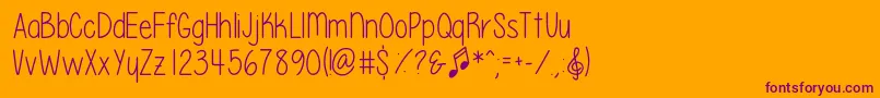 PleaseWriteMeASong Font – Purple Fonts on Orange Background
