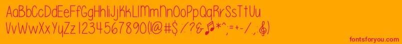 PleaseWriteMeASong Font – Red Fonts on Orange Background