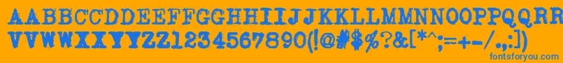 JoeCapsUnderwood Font – Blue Fonts on Orange Background