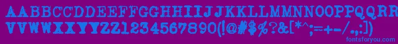 JoeCapsUnderwood Font – Blue Fonts on Purple Background