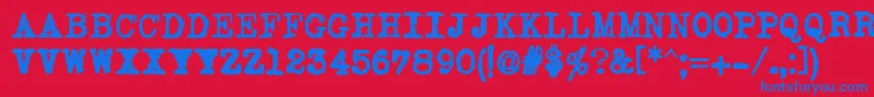 JoeCapsUnderwood Font – Blue Fonts on Red Background