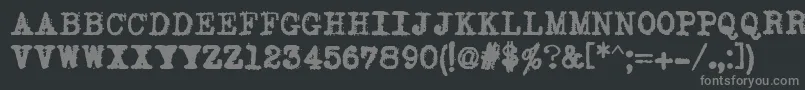 JoeCapsUnderwood Font – Gray Fonts on Black Background