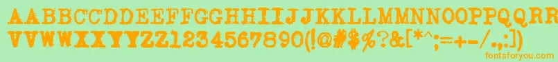 JoeCapsUnderwood Font – Orange Fonts on Green Background