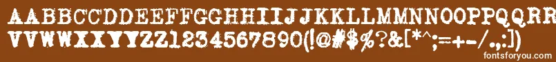 JoeCapsUnderwood-Schriftart – Weiße Schriften auf braunem Hintergrund