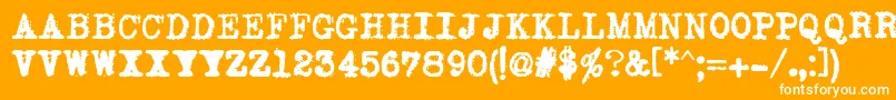 JoeCapsUnderwood Font – White Fonts on Orange Background