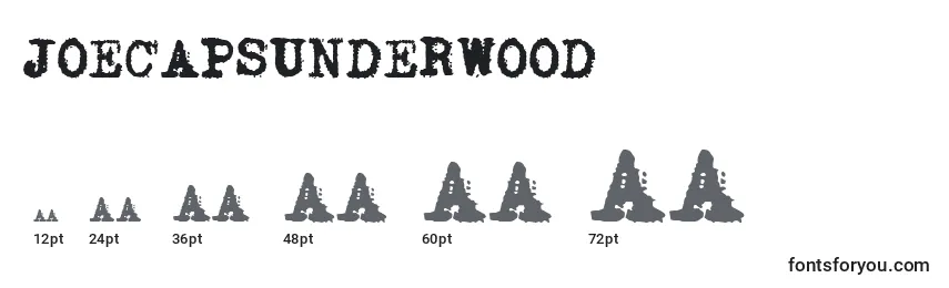 JoeCapsUnderwood Font Sizes