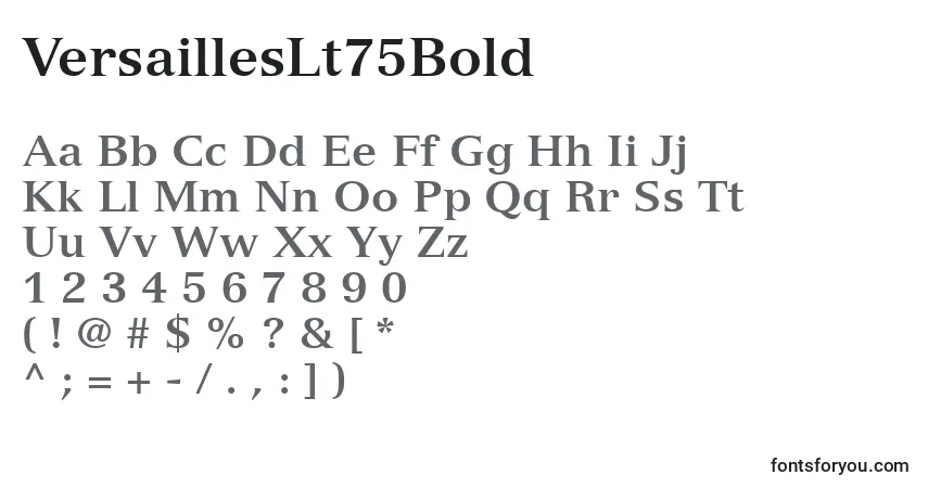 Шрифт VersaillesLt75Bold – алфавит, цифры, специальные символы
