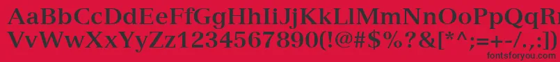 フォントVersaillesLt75Bold – 赤い背景に黒い文字