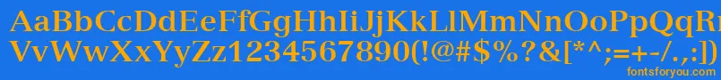 Police VersaillesLt75Bold – polices orange sur fond bleu