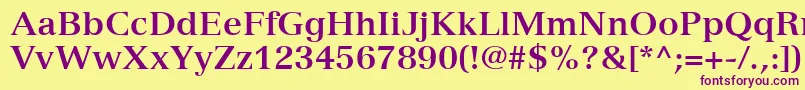VersaillesLt75Bold Font – Purple Fonts on Yellow Background