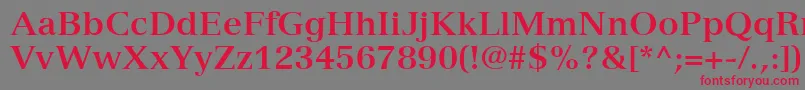 VersaillesLt75Bold Font – Red Fonts on Gray Background