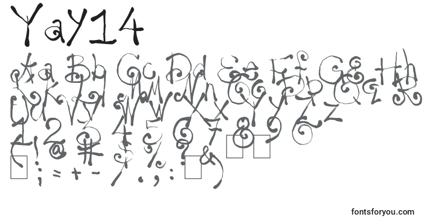 A fonte Yay14 – alfabeto, números, caracteres especiais