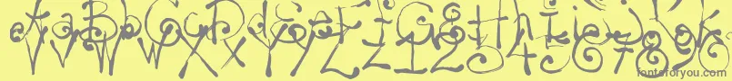 Yay14-Schriftart – Graue Schriften auf gelbem Hintergrund