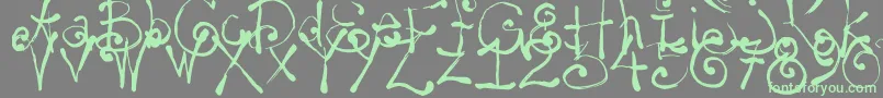 フォントYay14 – 灰色の背景に緑のフォント