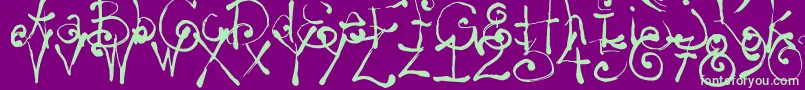 Yay14-fontti – vihreät fontit violetilla taustalla