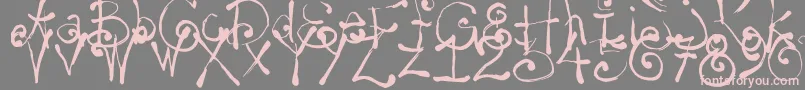 Yay14-fontti – vaaleanpunaiset fontit harmaalla taustalla