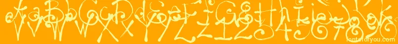 Czcionka Yay14 – żółte czcionki na pomarańczowym tle