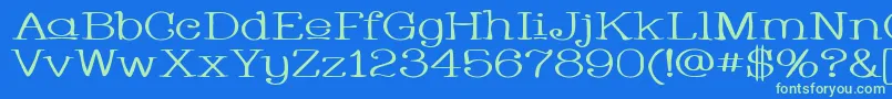 Whacuw ffy Font – Green Fonts on Blue Background