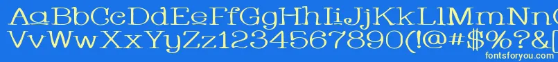 Whacuw ffy Font – Yellow Fonts on Blue Background