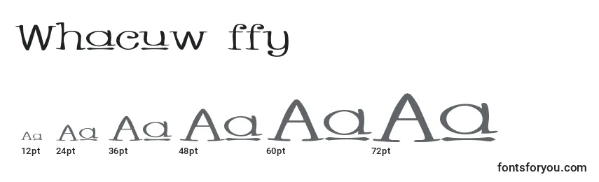Größen der Schriftart Whacuw ffy