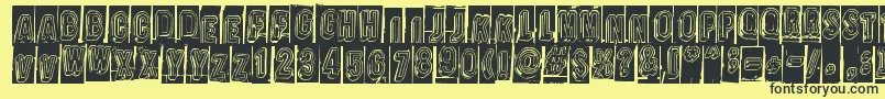 Oravanpyora Font – Black Fonts on Yellow Background