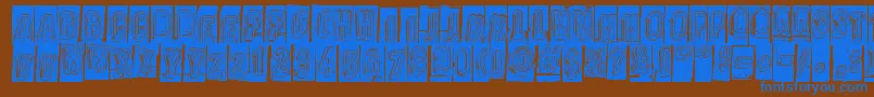 Oravanpyora Font – Blue Fonts on Brown Background