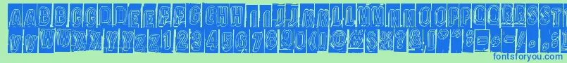 Oravanpyora Font – Blue Fonts on Green Background