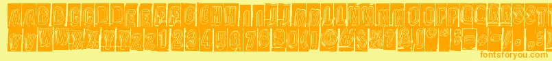 Oravanpyora Font – Orange Fonts on Yellow Background