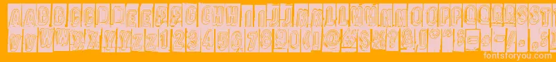 Oravanpyora Font – Pink Fonts on Orange Background