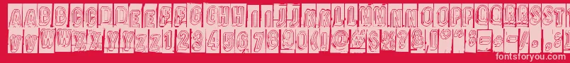 Oravanpyora Font – Pink Fonts on Red Background
