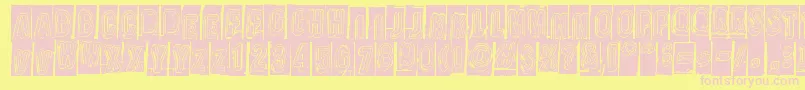 Oravanpyora Font – Pink Fonts on Yellow Background