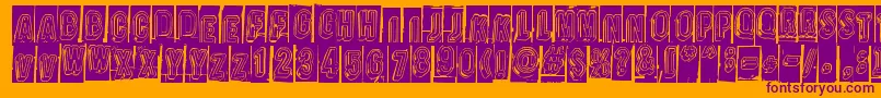 Oravanpyora Font – Purple Fonts on Orange Background