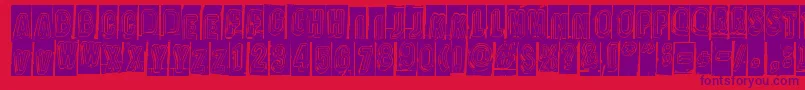 フォントOravanpyora – 赤い背景に紫のフォント