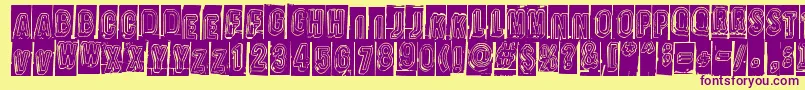 Oravanpyora Font – Purple Fonts on Yellow Background