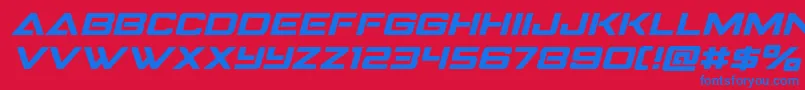 Strikefighterexpandital Font – Blue Fonts on Red Background