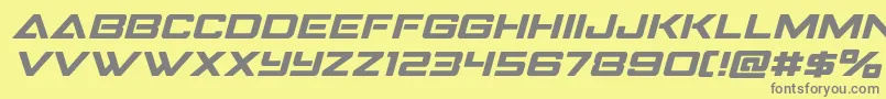 Strikefighterexpandital Font – Gray Fonts on Yellow Background