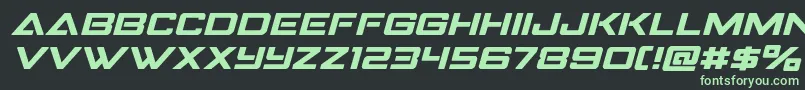 Strikefighterexpandital Font – Green Fonts on Black Background