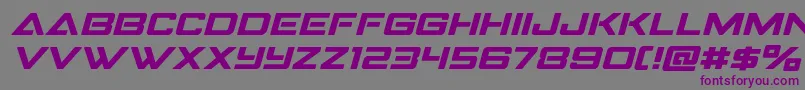 Strikefighterexpandital Font – Purple Fonts on Gray Background